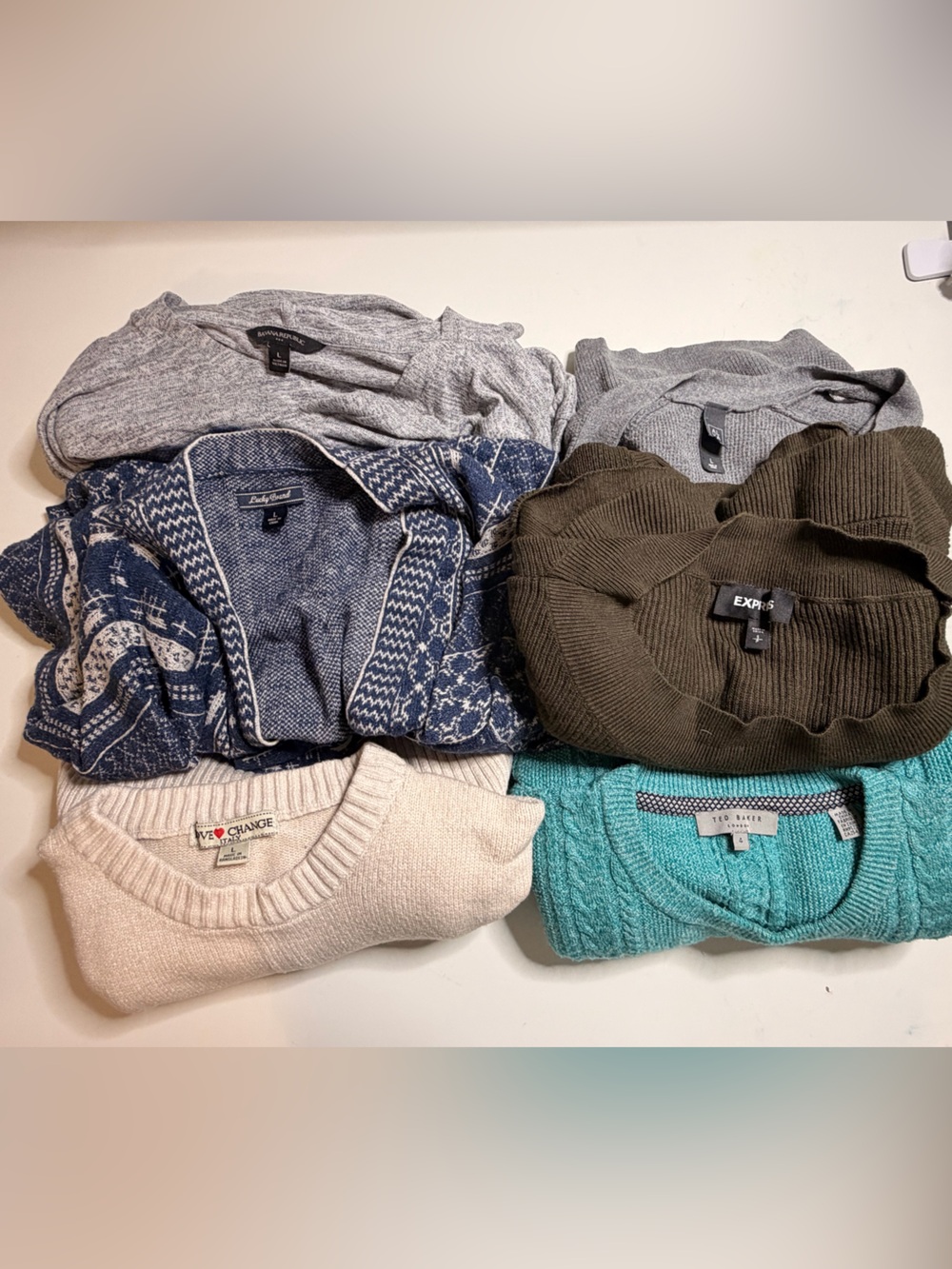 Lot of Women's 6 Sweater Bundle - Ted Baker, Lucky, Banana Republic Express etc